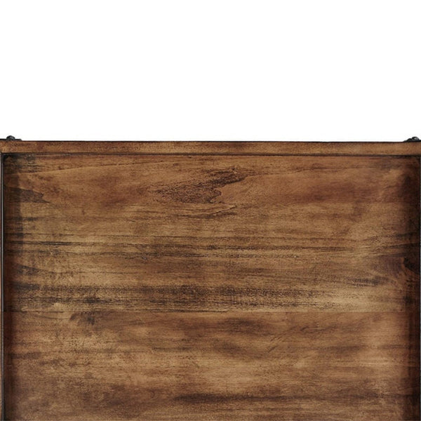 Modern Rolling Prep Table Wood Rectangular Prep Table for Home Use