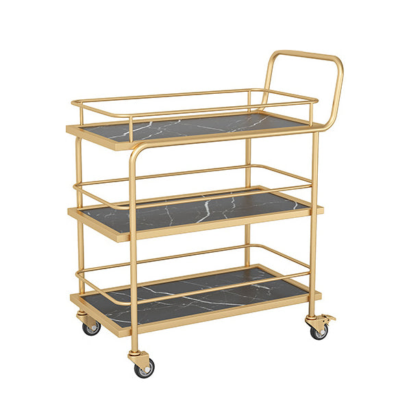 33.86"H Metal Modern Prep Table Rolling Prep Table for Home Use