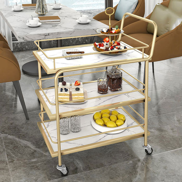 33.86"H Metal Modern Prep Table Rolling Prep Table for Home Use