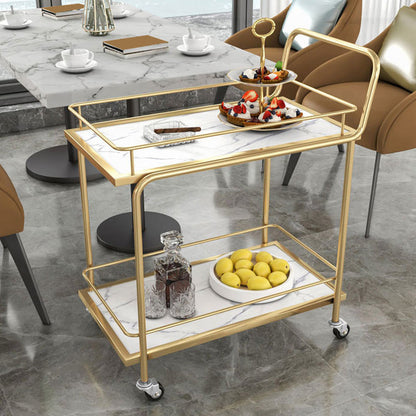 33.86"H Metal Modern Prep Table Rolling Prep Table for Home Use