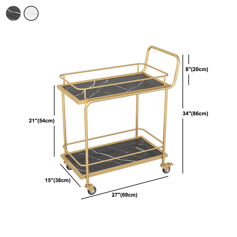 33.86"H Metal Modern Prep Table Rolling Prep Table for Home Use