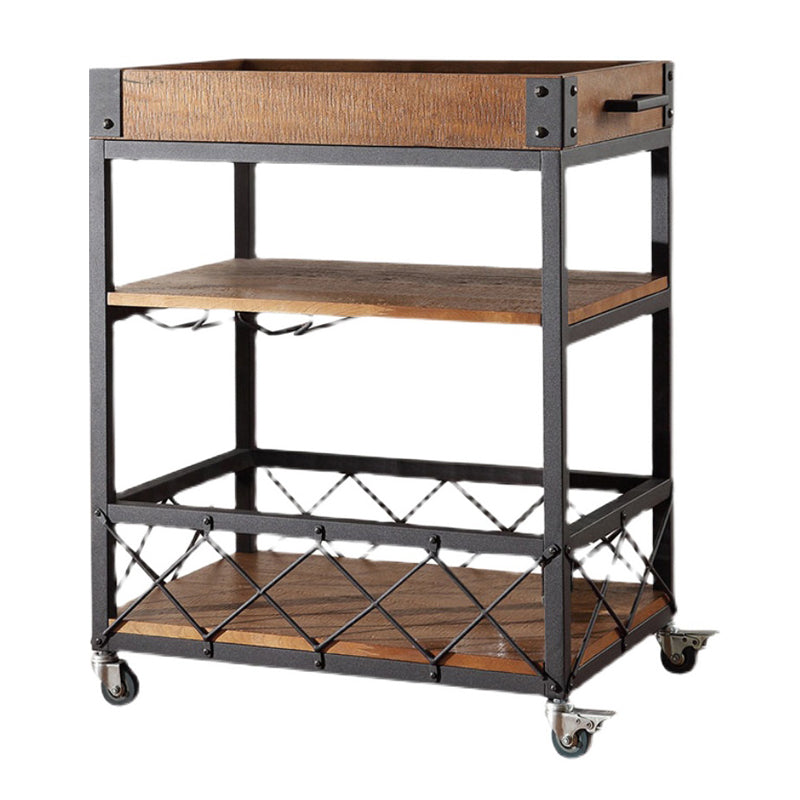 Rolling Industrial Kitchen Trolley Wooden Kitchen Trolley for Restaurant Clearhalo 'furn' 'furn_kitchen_islands_carts' 'Furniture' 'Kitchen & Dining Furniture' 'Kitchen Islands & Carts' 'kitchen_islands_carts' 5222845