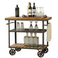 33.46" High Rolling Industrial Kitchen Trolley Wooden Kitchen Trolley for Restaurant 31"L x 16"W x 31"H Clearhalo 'furn' 'furn_kitchen_islands_carts' 'Furniture' 'Kitchen & Dining Furniture' 'Kitchen Islands & Carts' 'kitchen_islands_carts' 5222870