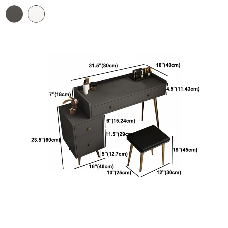 4 Drawers Makeup Table Desk Vanity - 30.7"H Vanity Table with Cabinets