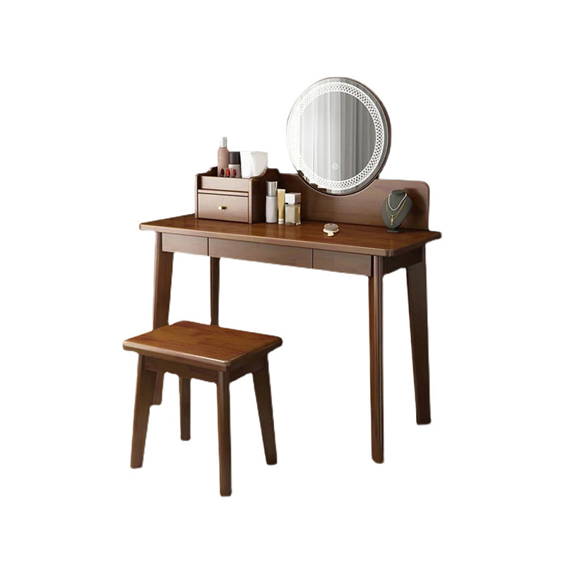 51.1" Height Wood Makeup Vanity Set with Drawers and Mirror for Bedroom