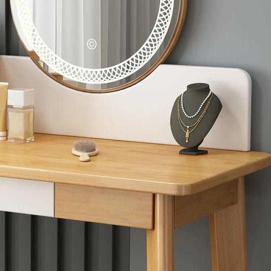 51.1 "Set di vanità per trucco in legno in altezza con cassetti e specchio per camera da letto