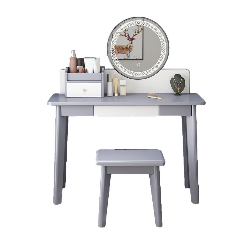 51.1" Height Wood Makeup Vanity Set with Drawers and Mirror for Bedroom