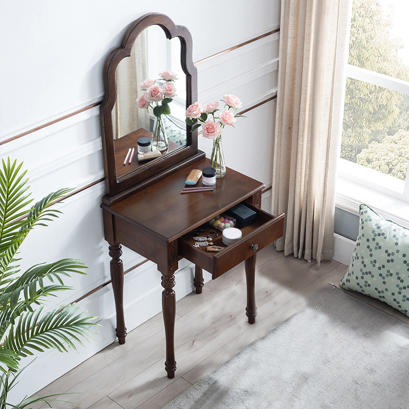 Juego de taburetes de tocador de tocador de madera tradicional, 23.62 "de ancho