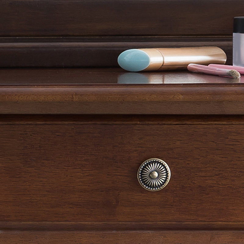 Juego de taburetes de tocador de tocador de madera tradicional, 23.62 "de ancho