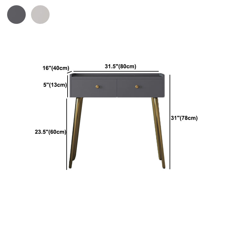 Tavolo da trucco rettangolare Top Vanity - Tavolo da trucco bianco/grigio alto 30,7 "