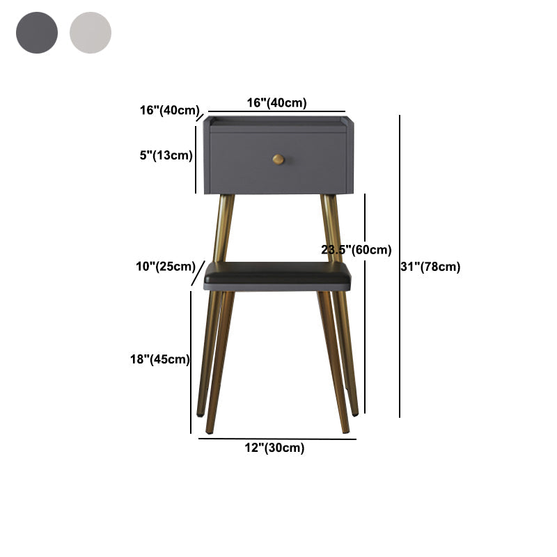 Tavolo da trucco rettangolare Top Vanity - Tavolo da trucco bianco/grigio alto 30,7 "