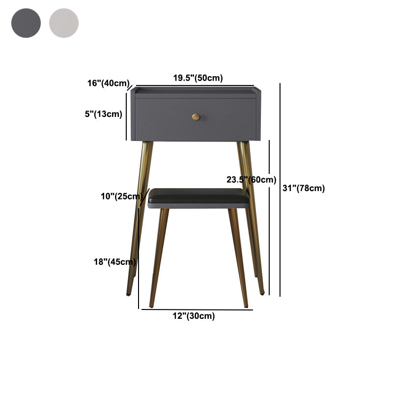 Tavolo da trucco rettangolare Top Vanity - Tavolo da trucco bianco/grigio alto 30,7 "