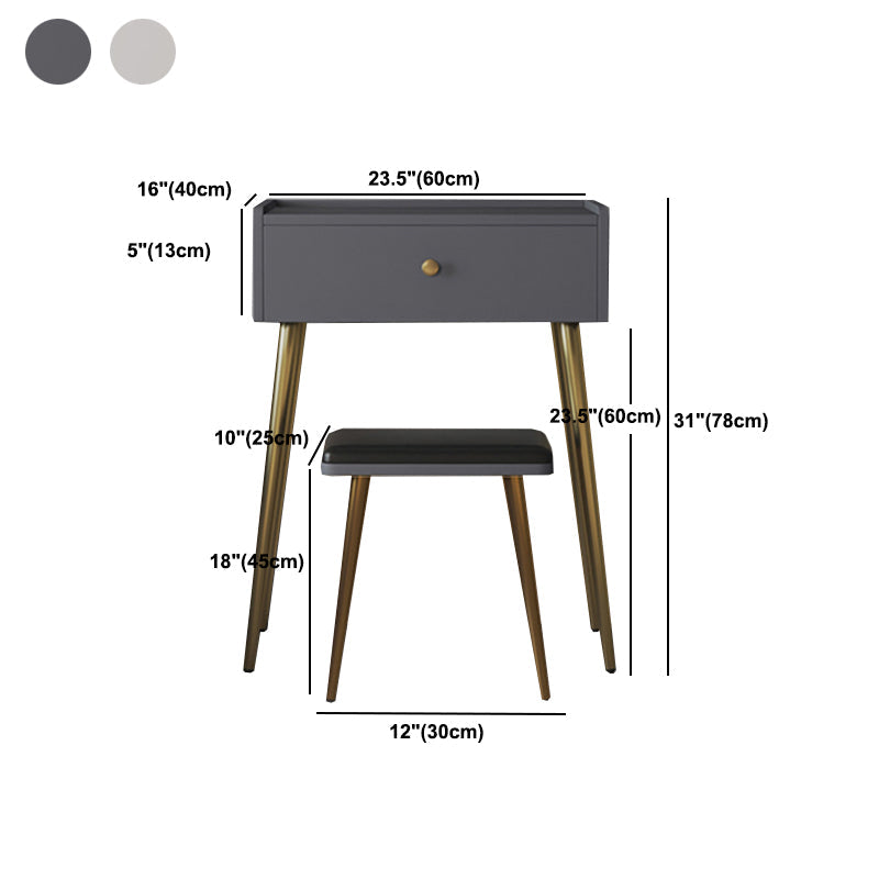 Tavolo da trucco rettangolare Top Vanity - Tavolo da trucco bianco/grigio alto 30,7 "