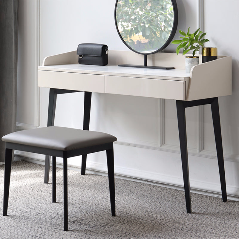 Set di vanità contemporanei 2 cassetti di stoccaggio con sgabelli imbottiti 29,5 "di altezza