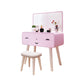 Contemporary Wood Vanity 5 Storage Drawers with Mirror & Stool