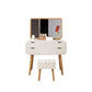 Contemporary Wood Vanity 5 Storage Drawers with Mirror & Stool