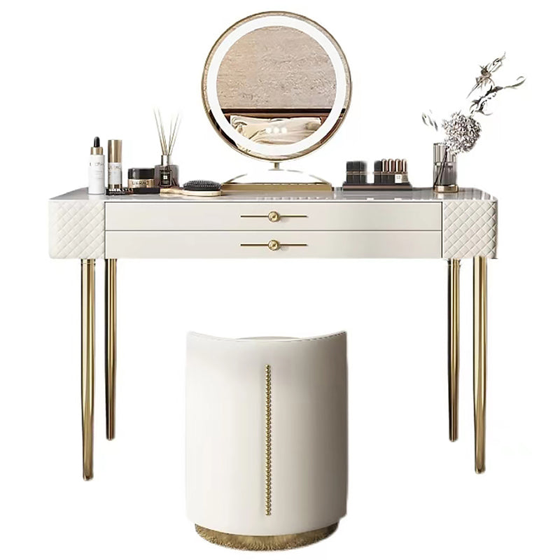 Comptoir de maquillage de commode en marbre contemporain avec tiroirs de rangement pour chambre à coucher