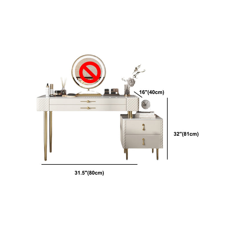Comptoir de maquillage de commode en marbre contemporain avec tiroirs de rangement pour chambre à coucher
