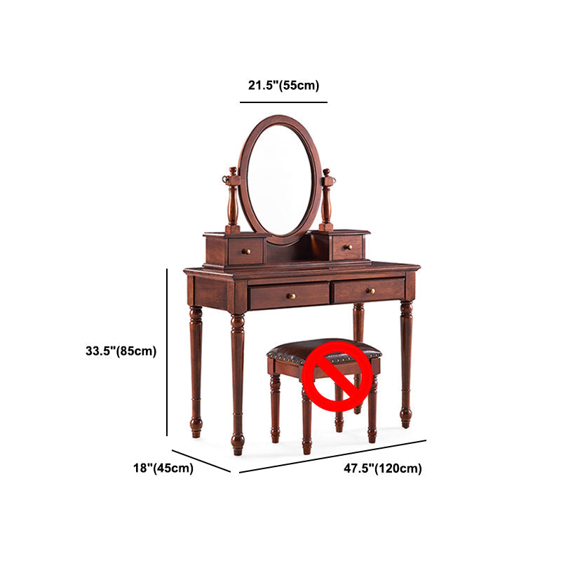 Traditionelles Holz Make -up Eitelkeitstisch mit Schubladen in Grand Walnuss