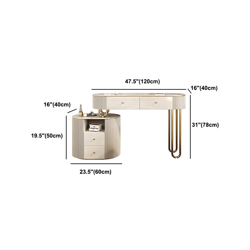 30.7 "lange kaptafel ingesteld met 4 laden ijdelheid in het wit