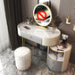 Glam Style White Dresser with Drawers and Stool Set for Bedroom