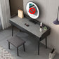 Contemporary Makeup Table Set with 2 Drawers, Black and White/Grey Make-up Vanity