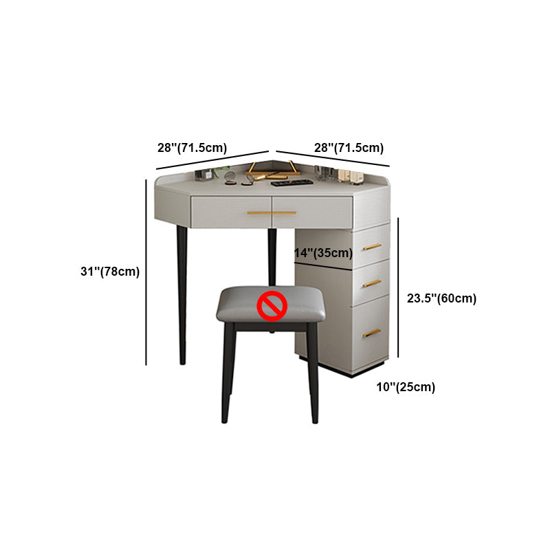 Zeitgenössischer hölzerner Make-up Eitelkeit mit Schublade in Grau für Schlafzimmer