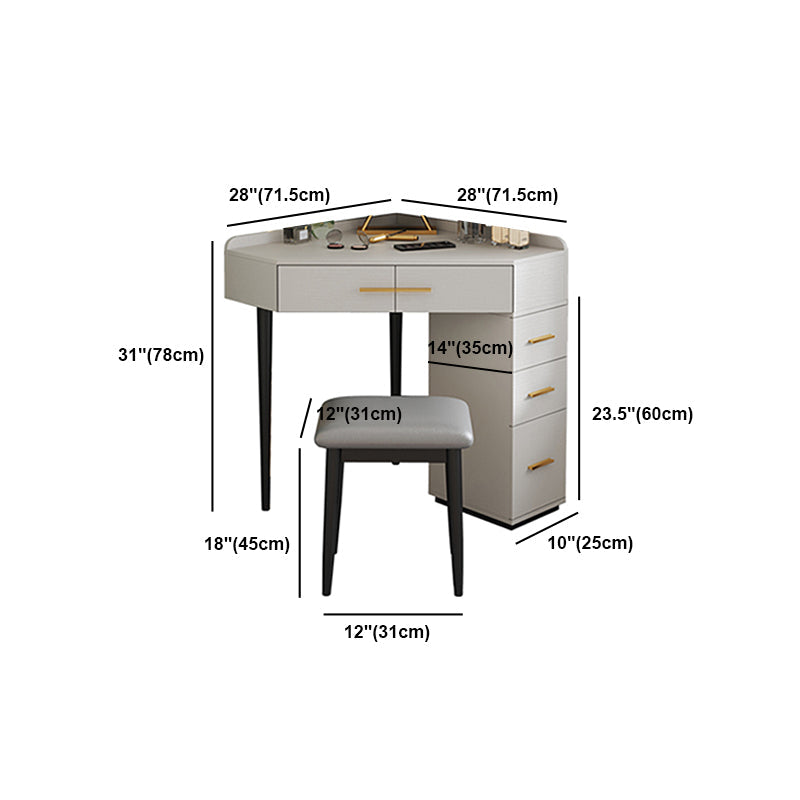 Zeitgenössischer hölzerner Make-up Eitelkeit mit Schublade in Grau für Schlafzimmer