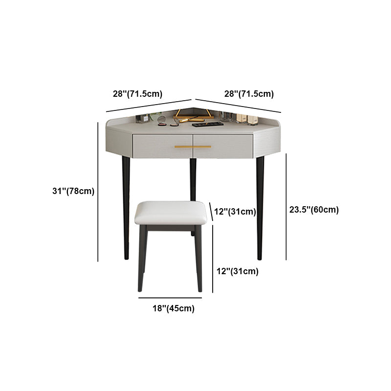 Zeitgenössischer hölzerner Make-up Eitelkeit mit Schublade in Grau für Schlafzimmer