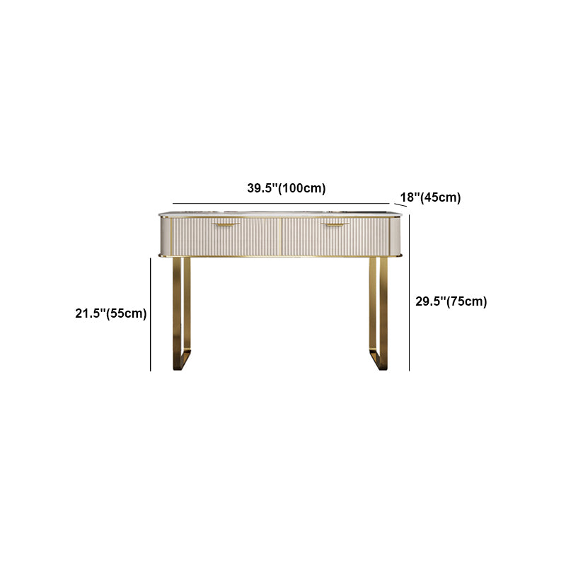 Contatore per trucco in legno glam 2-Drawer BEIGE Vanity Makeup Set per camera da letto