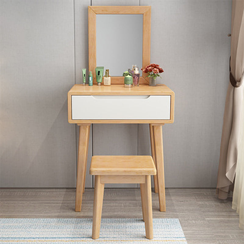 Juego de tocador de maquillaje de 31.5 "con cajón y tocador de espejo