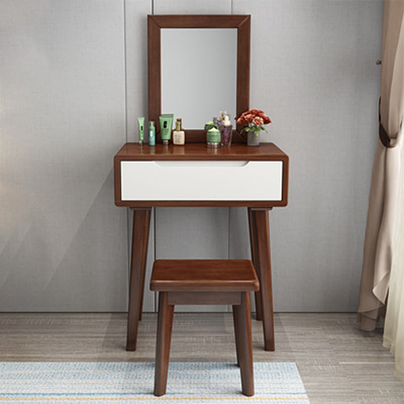 Juego de tocador de maquillaje de 31.5 "con cajón y tocador de espejo