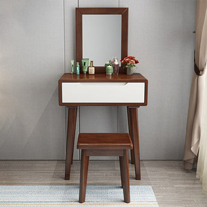 Juego de tocador de maquillaje de 31.5 "con cajón y tocador de espejo