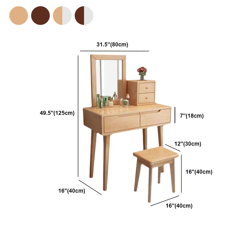Juego de tocador de maquillaje de 31.5 "con cajón y tocador de espejo
