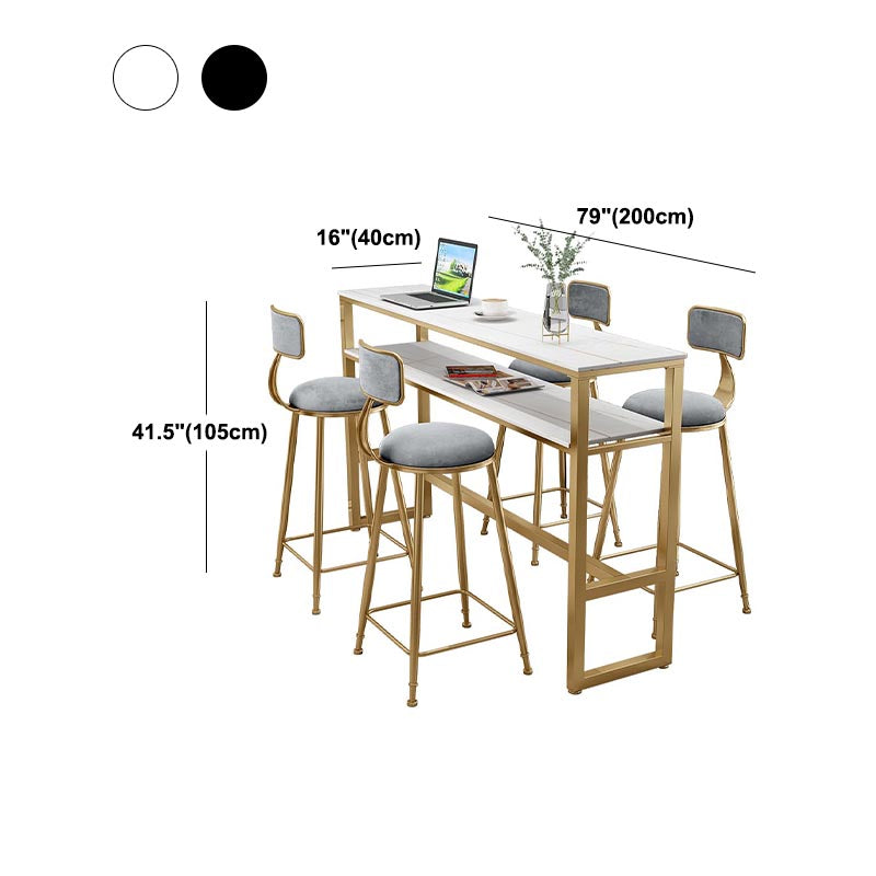 Indoor Stone Counter Wine Table Rectangle Footrest Bar Height Pub Table Clearhalo 'Bar Furniture' 'Bar Tables' 'bar_tables' 'furn' 'furn_bar_tables' 'Furniture' 'Kitchen & Dining Furniture' 5224861