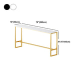 Tableau de bar de style glamour de 42 pouces de hauteur en marbre artificiel et bistrot de base en métal