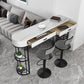 Living Room Double Pedestal Pub Table Contemporary Stone Bistro Bar Table Black Without Chairs Clearhalo 'Bar Furniture' 'Bar Tables' 'bar_tables' 'furn' 'furn_bar_tables' 'Furniture' 'Kitchen & Dining Furniture' 5224951