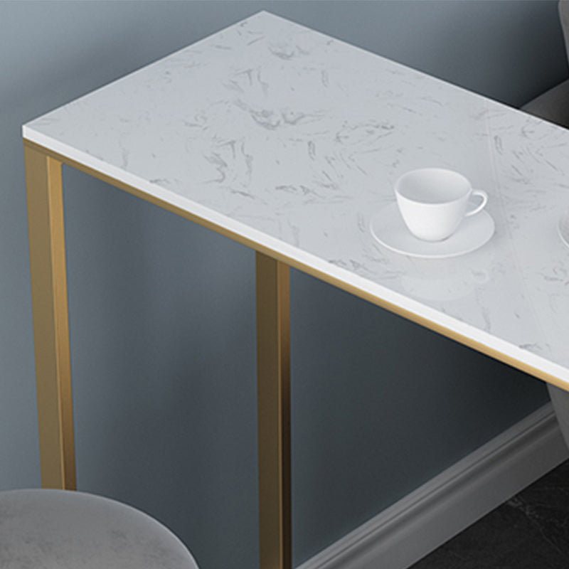 Artificial Marble Cocktail Bar Table 42-inch Height Gold Base Pub Table Clearhalo 'Bar Furniture' 'Bar Tables' 'bar_tables' 'furn' 'furn_bar_tables' 'Furniture' 'Kitchen & Dining Furniture' 5225019