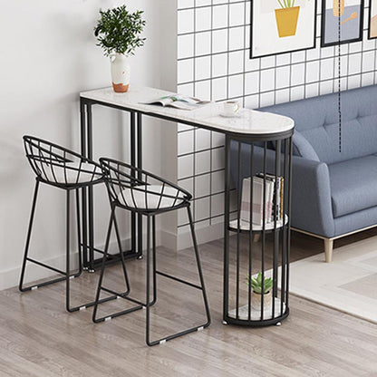 Table de bar de patio à double piédestal contemporain