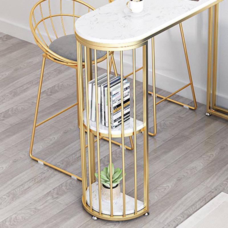 Table de bar de patio à double piédestal contemporain