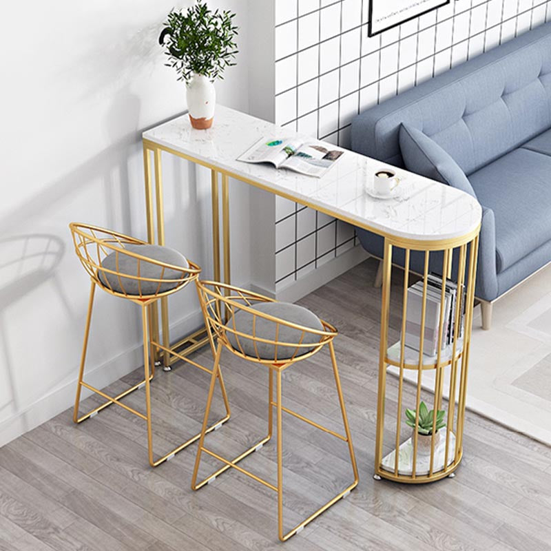 Table de bar de patio à double piédestal contemporain