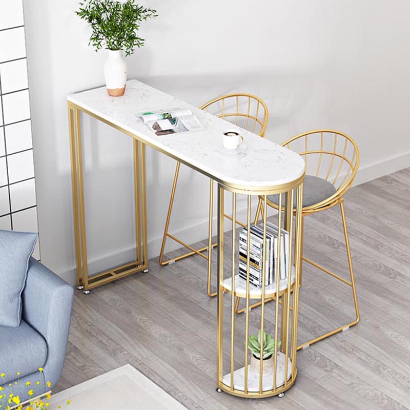 Table de bar de patio à double piédestal contemporain