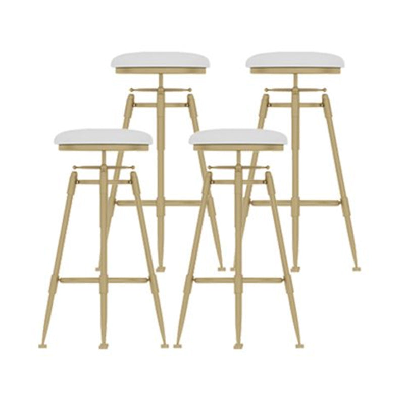 Nordic Style Metal Bar-stool Round Counter Bar Stool for Kitchen White Backless 4 Piece Set Clearhalo 'Bar Furniture' 'Bar Stools' 'bar_stools' 'furn' 'furn_bar_stools' 'Furniture' 'Kitchen & Dining Furniture' 5225315