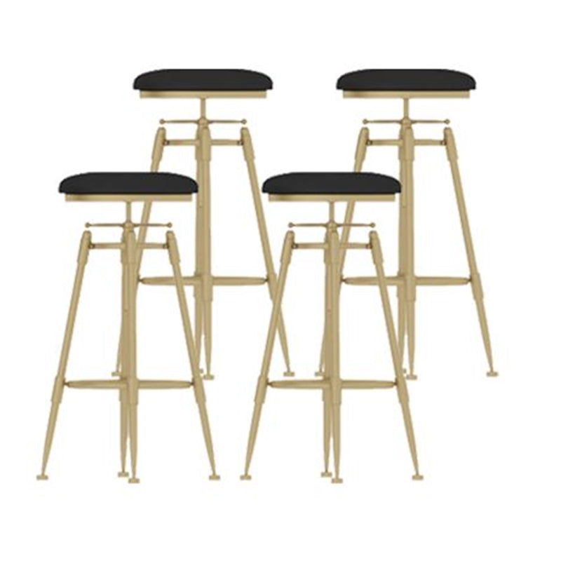 Nordic Style Metal Bar-stool Round Counter Bar Stool for Kitchen Black Backless 4 Piece Set Clearhalo 'Bar Furniture' 'Bar Stools' 'bar_stools' 'furn' 'furn_bar_stools' 'Furniture' 'Kitchen & Dining Furniture' 5225317