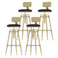 Nordic Style Metal Bar-stool Round Counter Bar Stool for Kitchen Black With Back 4 Piece Set Clearhalo 'Bar Furniture' 'Bar Stools' 'bar_stools' 'furn' 'furn_bar_stools' 'Furniture' 'Kitchen & Dining Furniture' 5225325