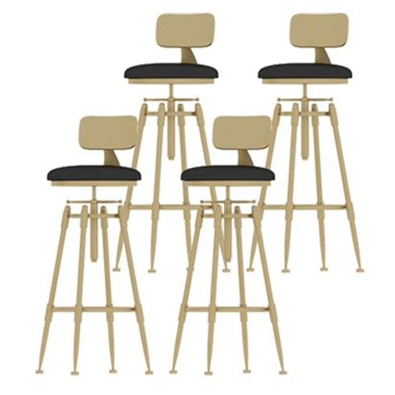 Nordic Style Metal Bar-stool Round Counter Bar Stool for Kitchen Black With Back 4 Piece Set Clearhalo 'Bar Furniture' 'Bar Stools' 'bar_stools' 'furn' 'furn_bar_stools' 'Furniture' 'Kitchen & Dining Furniture' 5225325