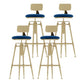 Nordic Style Metal Bar-stool Round Counter Bar Stool for Kitchen Blue With Back 4 Piece Set Clearhalo 'Bar Furniture' 'Bar Stools' 'bar_stools' 'furn' 'furn_bar_stools' 'Furniture' 'Kitchen & Dining Furniture' 5225327