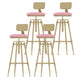 Nordic Style Metal Bar-stool Round Counter Bar Stool for Kitchen Pink With Back 4 Piece Set Clearhalo 'Bar Furniture' 'Bar Stools' 'bar_stools' 'furn' 'furn_bar_stools' 'Furniture' 'Kitchen & Dining Furniture' 5225329