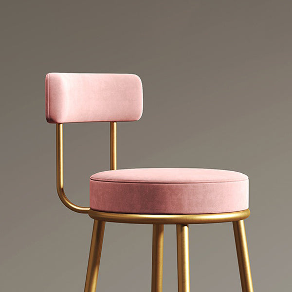 Sgabelli da bar imbottiti in stile glam per sgabelli rotondi in casa con gambe metalliche