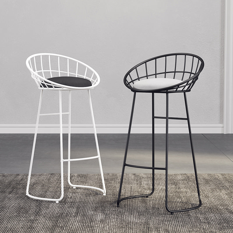 Scandinavian Design Upholstered Bar Stools Armless Stools with Cushion